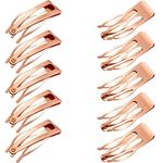 24 Pieces Double Grip Hair Clips Metal Snap Hair Clips Women Hair Barrettes for Hair Making, Salon Supplies (Rose Gold)