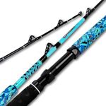 Fiblink Trolling Fishing Rod 1-Piece Saltwater Big Game Rod Offshore Conventional Boat Fishing Pole (5’6”, 6’, 7’) (6'/80-120lbs)