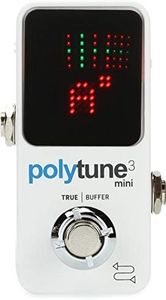 TC Electronic POLYTUNE 3 MINI Tiny Polyphonic Tuner with Multiple Tuning Modes and Built-In BONAFIDE BUFFER, White