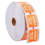 L LIKED Double Raffle Tickets 2000 per Roll 50/50 (Easy Read Orange)