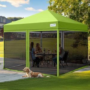 Quictent 10'x10’ Pop up Screened Canopy Tent with Mosquito Netting, Portable Easy up Outdoor Screen House Shelter for Patio, Camping and Picnic, Includes Wheeled Carry Bag