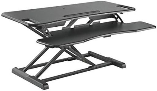 HALTERUNGSPROFI Steh-Sitz Schreibtisch Sit-Stand Workstation Höhenverstellbarer Aufsatz für den Schreibtisch, zum Arbeiten im Sitzen oder Stehen mit Gasdruckfeder GTS-012 (95cm)