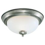 Seagull 77065-962 Lighting 3-Light Stockholm Close-to-Ceiling Fixture, Satin Etched Glass Shade and Brushed Nickel, Brushed Nickel