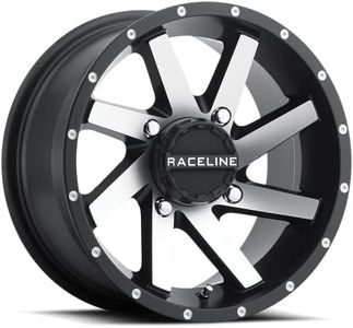 Raceline Wheels A82M TWIST UTV/ATV Wheel Black Machined Finish 14x7" 4x156", 5 mm offset/(4.2"B/S)