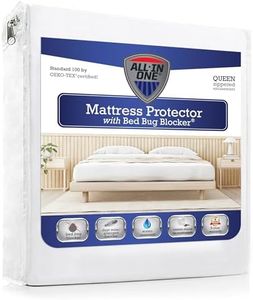 Bed Bug Blocker All-in-One Quiet Water Resistant Zip-Up Mattress Protector to Help Protect Against Irritants, Queen, White (FRE146XXWHIT03)