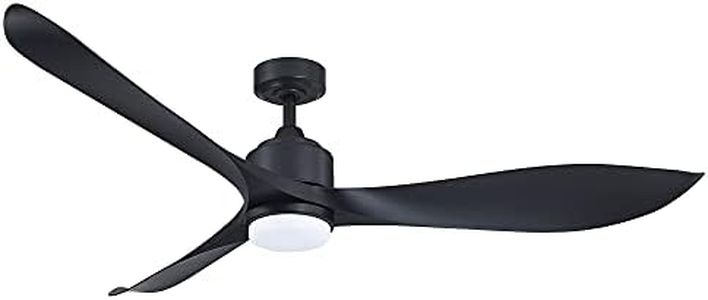Parrot Uncle Ceiling Fans with Lights and Remote Modern Black Ceiling Fan with Light LED Large Outdoor Ceiling Fans for Patios Covered, 66 Inch