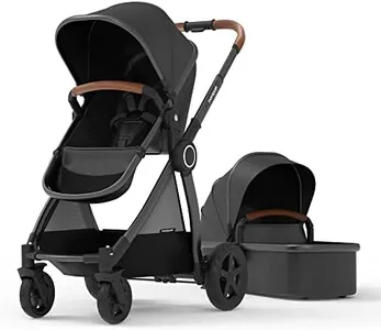 Mompush Ultimate2 Baby Stroller for Toddler with Removable Bassinet, Reversible Stroller Seat - Full-Size for Comfortable Outings with Baby - Smooth Glide Bassinet Stroller