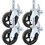 BestEquip 4 Pack Scaffolding Caster Wheels 8 x 2 Inch with Dual Locking Rubber Swivel Caster 360 Degrees Heavy Duty Casters 1100LBS Capacity per Wheel