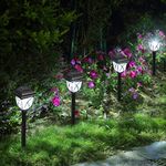 Lamtree 8 Packs Solar Lights Outdoor, Solar Landscape Lights, Solar Pathway Lights, Solar Stake Lights For Yard, Lawn, Walkway, Driveway And Garden - Plastic