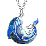 DUOWEI Enamel Tentacle Octopus Necklace Ocean Animals Pendant for Women Girls Charms Ocean Jewelry Gifts (Whale C)