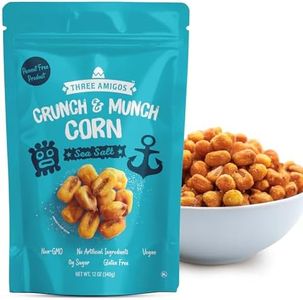 Three Amigos Corn Nuts Suger Free, 100% Vagan, Peanut Free Non-GMO (All Natural Ingredients) Guilt-Free snacking Toasted Corn Kernels in Reseable Bag - Crunchy & Munch Snack (12 OZ) (12 oz, Sea Salt)