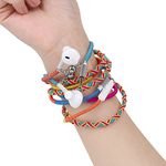 URIZONS Earbuds Bracelet Colorful Braided Earphones - 3.5mm Wired Headphones with Microphone Remote in-ear Sports Headset for iPhone Handmade Fabric Knitted Thread Wrapped