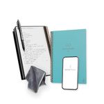 Rocketbook Reusable Digital Notebook - Smart Notepad A5 Teal - Spiral Note Book To Do List Pad, Lined Paper with Frixion Erasable Pen and Wipe, Office Gadget with Rocketbook App, Reduce Paper Waste