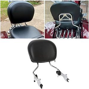 Chrome Detachable Backrest Sissy Bar With Pad Compatible with 2009-2024 Harley Touring Road King Electra Glide CVO Street Glide Road Glide Ultra Limited