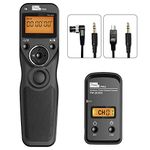 Remote Shutter Release Camera Wireless Remote Control with 2 Connecting Cables DC0/DC2, Pixel TW-283 Shutter Release Cable Timer Compatible for Nikon Cameras, 80M+ Remote Distance