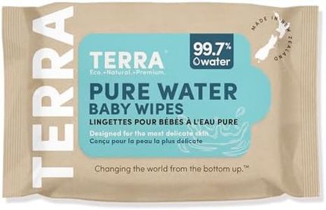 Terra Bamboo Baby Wipes TRAVEL PACK: Pure Water Wipes, 99.7% Pure New Zealand Water, 100% Biodegradable Bamboo Fiber, 0% Plastic, Unscented Baby Wipes for Sensitive Skin, 1 TRAVEL PACK of 24 Wipes