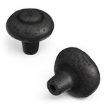 Hickory Hardware 1 Pack Solid Core Kitchen Cabinet Knobs, Luxury Cabinet and Dresser Knobs, Handle Pulls for Doors & Drawers, 1-1/4 Inch, Black Iron, Refined Rustic Collection