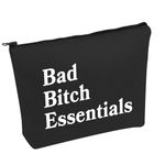 PWHAOO Funny Sarcastic Cosmetic Bag Bad Bi*ch Essentials Cosmetic Bag Boss Lady Gift Best Friend Gift, Bad Bi*ch Essentials B