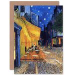 Wee Blue Coo Vincent Van Gogh Cafe Terrace Place Du Forum Arles 1888 Sealed Greeting Card Plus Envelope Blank inside