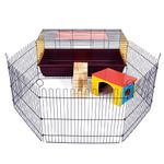 LITTLE FRIENDS Indoor Rabbit 100 Cage with Run: Ideal for Rabbits & Guinea Pigs,Black