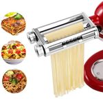 Pasta Maker Attachment for KitchenAid Mixers,3 in 1 Set Included Pasta Sheet Roller, Spaghetti Cutter, Fettuccine Cutter Accessories,Patented Design Kitchen Dough Sheeter & Cutters