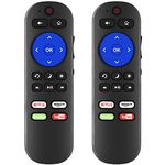 (Pack of 2) Replacement Remote Compatible with Roku TV Remote, Universal for Hisense/Onn/TCL/Element/Sharp/Hitachi/LG/Sanyo/JVC/Magnavox/RCA/Philips/Westinghouse Roku Built-in Smart TV