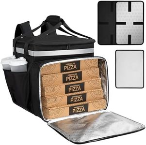 Wigojoy Food Delivery Backpack, Expandable Delivery Backpacks for Hot/Cold with Reflective Strips and Cup Holder. Bike Delivery Bag Backpack Suitable for Uber Eats, DoorDash, and Camping