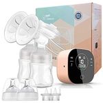 Electric Double Breast Pump, Breastfeeding Pump with 2 Modes & 10 Levels,Ultra-Quiet Rechargeable Milk Pump for Travel&Home