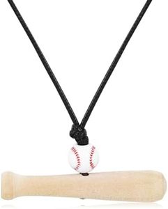 Catuni Baseball Necklace Baseball Bat Necklace Wooden Bat Pendant Women Men Sport Team Gift Baseball Gift Jewelry