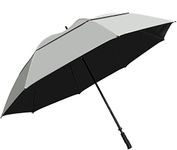 SunTek 68” UV Protection Windcheater Umbrella with Vented Canopy - Silver/Black