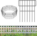 Garden Animal Barrier Fence, 10 Pack No Dig Garden Fence Dog Barrier Fence Garden, 17 in(H) X 10.83 Ft(L) Decorative Rustproof Metal Garden Border Fence for Patio