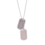 Paialco Stainless Steel Dog Tags Military Set Complete with Chains & White Silencers