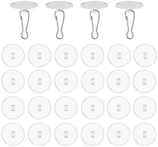 VBNZBK Pack of 30 Transparent Self-Adhesive Ceiling Hooks, Ceiling Hooks Without Drilling, Adhesive Hooks Ceiling with Flagpole Clips for Bedroom, Bathroom, Halloween Decoration, Halloween Hooks