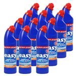 Easy 24 Hr Thick Toilet Bleach Cleaner 750ml - 12 Pack | Thick Bleach for Toilet Cleaner, Kills 99.9% Bacteria, With 1 Pair DirtBuster Medium Household for Cleaning by Direct Mart Ltd