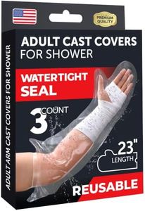 Mighty-X 100% Waterproof Cast Covers for Shower Arm Adult - [Watertight Seal] - 3pk Reusable Cast Protectors - Half Arm Cast Bags for Shower Arm