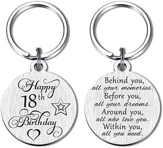 18th Birthday Keychain Happy 18th Birthday Gifts for Girls Boys Inspirational Keychain Gift 18 Year Old Gifts for Daughter Son - Behind You All Your Memories Keychain