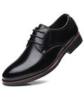 Men's Dress Shoes Leather Oxfords Lace-ups Shoes Men's Brogues Shoes Formal Business Derby Shoes Classic Princess Shoes Black