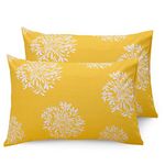 Huesland by Ahmedabad Cotton 144 TC Cotton Pillow Covers Set of 2 - Yellow