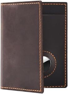 WHENON Passport Holder for Travel, Full Grain Leather Passport Holder with Airtag, Rfid Passport Cover Wallet Case for Men Women, Travel Essentials Gift, Coffee Brown