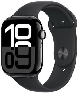 Apple Watch Series 10 [GPS + Cellular 46mm] Smartwatch with Jet Black Aluminium Case with Black Sport Band. Fitness Tracker, ECG App, Always-On Retina Display, Water-Resistant