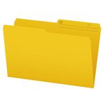 Pendaflex File Folders, 1/2 Cut Tab, Legal Size, Yellow, Durable Paper Stock, Box of 100, Ideal for Office/Home/School Organization, Made in Canada, Reversible File Organizers