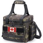 Tactical Lunch Bag for Men, Large Leakproof Insulated Lunch Box, Lunch Cooler Bag with Shoulder Strap, Lunch Pail for Adults Work Outdoor Picnic Trips, Black Camo