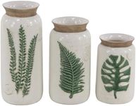 Deco 79 Vase, Stoneware, White, 6" W x 12" H