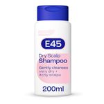 E45 Dermatological Dry Scalp Shampoo 200 ml - E45 Shampoo for Dry Scalp Relief – Dry Scalp Shampoo with Pro Vitamin B5 to Hydrate Hair – for Clean and Shiny Hair - Anti Dandruff Shampoo – Perfume Free