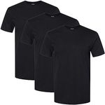 Gildan Men's Cotton Stretch T-Shirts, Multipack, Black Soot (Crew 3-Pack), XX-Large