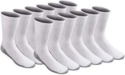 Dickies Men's Multi-pack Stain Resister Crew Socks, White (12 Pairs), 13-15 (pack of 12)