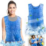 Evaporative Cooling Vest for Men Women - Ice Cool Vest Water Activated PVA Body cooler clothing for Hot Weather, Blue, S/3XL