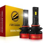 Firehawk 9006/HB4 LED Bulbs 40000LM 990% Brightness 6000K Cool White Plug and Play Halogen Replacement Conversion Kit 2024 Upgraded, Pack of 2