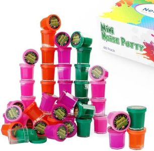 Party Favors for Kids - 48 Mega Party Favor Pack of Slime - 1.5" - Mini Noise Putty in Assorted Neon Colors - Bulk Toys - Stocking Stuffers - and Birthday Party Favors - Bulk Pack of 4 Dozen