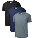 Holure Men's Sportswear Breathable T-Shirts Quick-Drying Short-Sleeve Shirts Black/Darkgray/Navy M